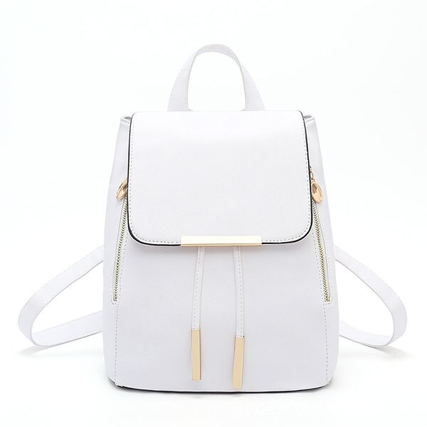 Small PU Leather Mini Backpack-Backpacks-Innovato Design-White-Innovato Design