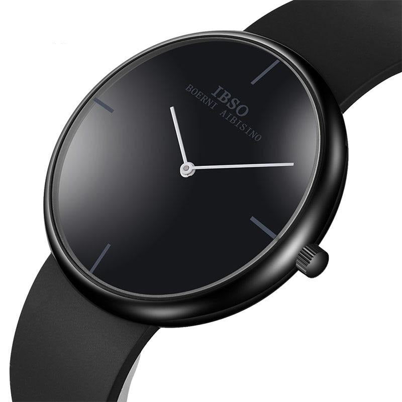 Men Silicone Strap or Leather Strap Quartz Watch and Black Bracelet Jewelry Set-Jewelry Sets-Innovato Design-Black-Innovato Design