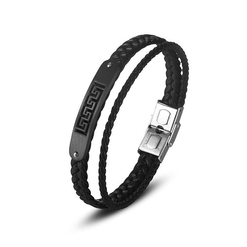 Men Silicone Strap or Leather Strap Quartz Watch and Black Bracelet Jewelry Set-Jewelry Sets-Innovato Design-Black-Innovato Design