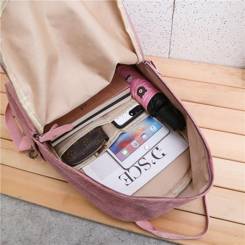 Fashion Corduroy 20 to 35 Litre Backpack for Women-corduroy backpacks-Innovato Design-Red-Innovato Design