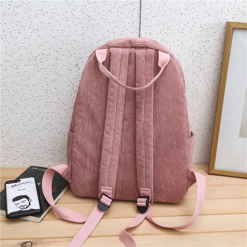 Fashion Corduroy 20 to 35 Litre Backpack for Women-corduroy backpacks-Innovato Design-Red-Innovato Design