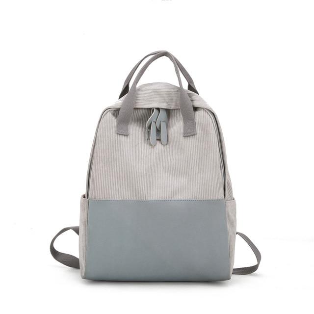 Fashion Corduroy 20 to 35 Litre Backpack for Women-corduroy backpacks-Innovato Design-Gray-Innovato Design