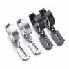 Men's Stainless Steel Razor Dangle Hoop Earrings - InnovatoDesign