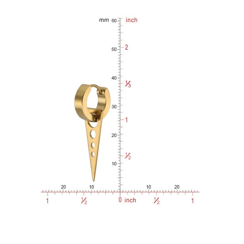 Titanium Steel Triangle Shape Earrings for Men-Earrings-Innovato Design-Gold-Innovato Design