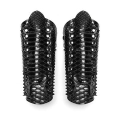 Lace Up Arm Armor Wide Bracer Faux Leather Steampunk Gauntlets-Bracelets-Innovato Design-Innovato Design