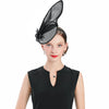 Black Headband Fascinator Hat with a Leaf and Butterfly Decoration-Hats-Innovato Design-Innovato Design