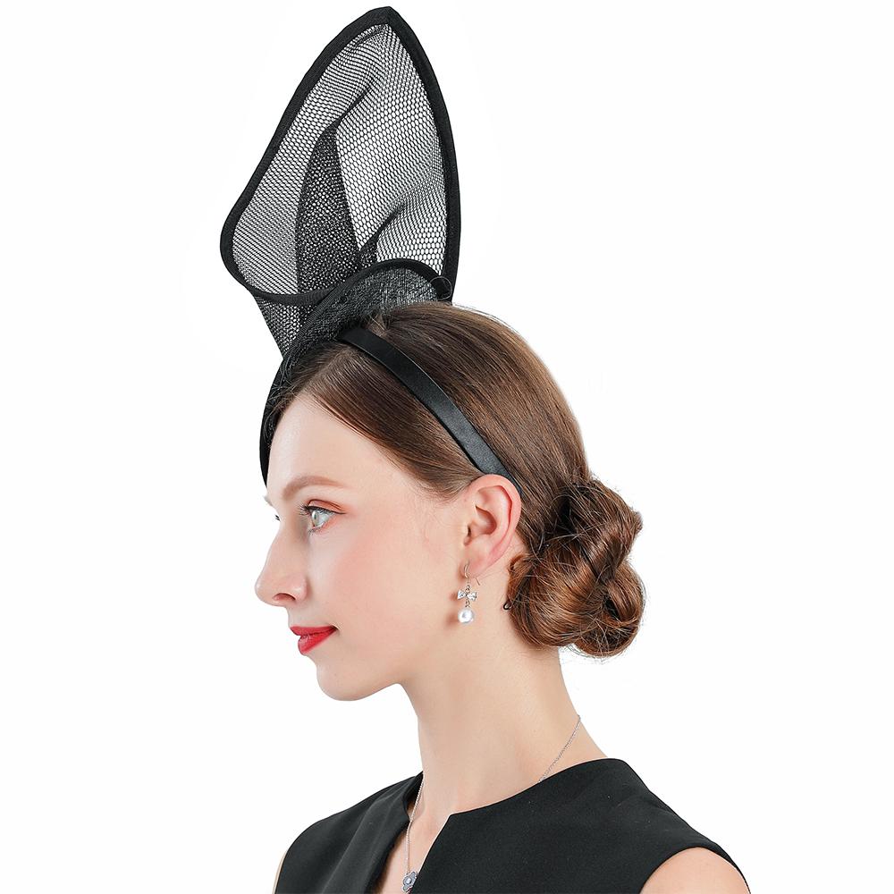 Black Headband Fascinator Hat with a Leaf and Butterfly Decoration-Hats-Innovato Design-Innovato Design