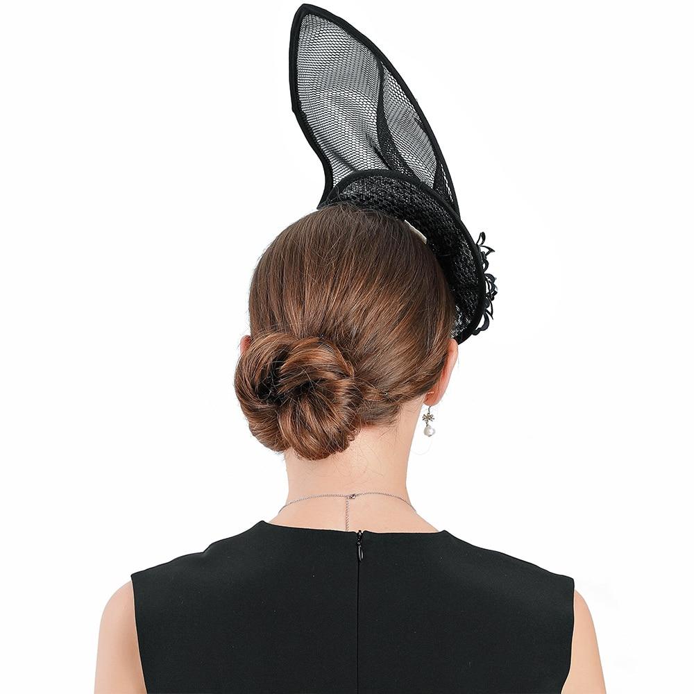 Black Headband Fascinator Hat with a Leaf and Butterfly Decoration-Hats-Innovato Design-Innovato Design