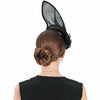 Black Headband Fascinator Hat with a Leaf and Butterfly Decoration