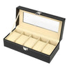 Black Leather Watch and Jewelry Storage Storage Box - InnovatoDesign