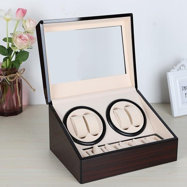 Dark Brown Automatic Mechanical Watch Winders Storage Box-Watch Box-Innovato Design-Innovato Design