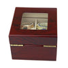 Burgundy Wood Watch and Jewelry Box with 2 Compartments - InnovatoDesign