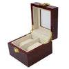 Burgundy Wood Watch and Jewelry Box with 2 Compartments - InnovatoDesign