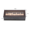 5 Slot Antique Brown Wood Watch and Jewelry Storage Box with Window - InnovatoDesign