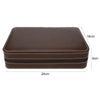 Brown Leather Watch Zippered Box Storage - InnovatoDesign