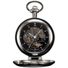 Silver Steel Alloy Pocket Watch with Intricate Carved Back Case - InnovatoDesign