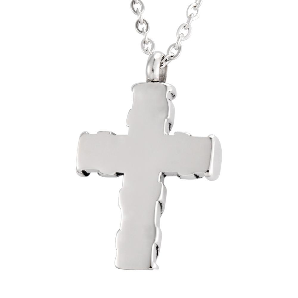 Black and Silver Patterned Cross Memorial Pendant Necklace-Necklaces-Innovato Design-Innovato Design