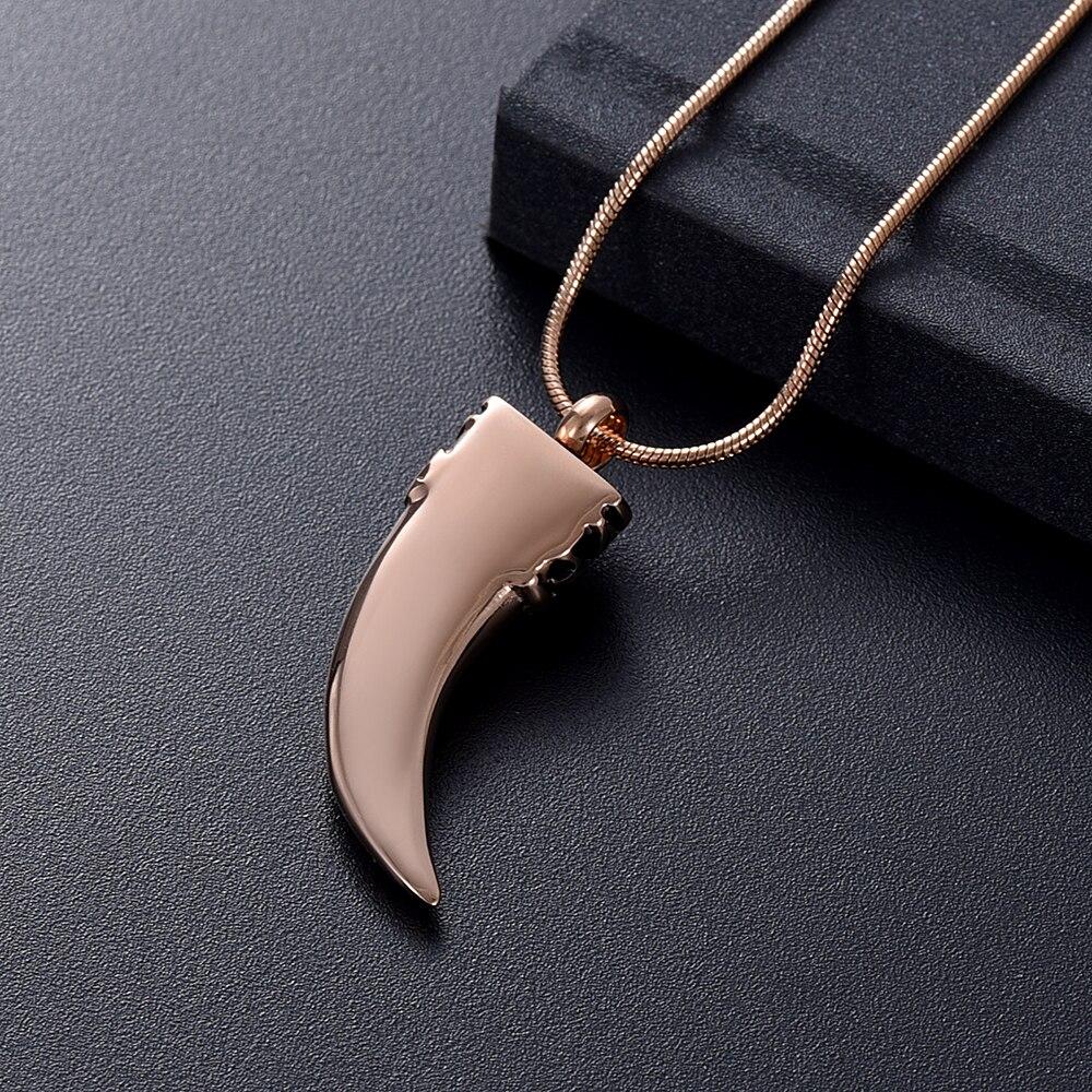 Stainless Steel Italian Horn with Blue Stone Pendant-Necklaces-Innovato Design-Black-Innovato Design