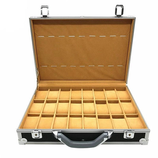 Black and Silver Wristwatches Metal Suitcase Storage Box - InnovatoDesign