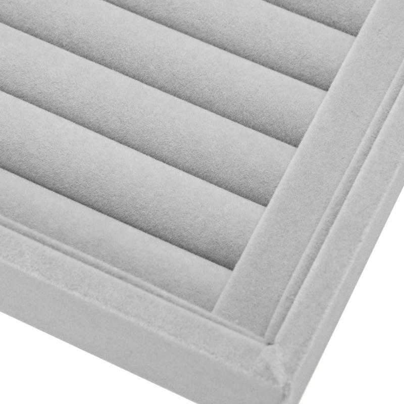 Gray Velvet Jewelry Storage Box with Glass Display-Watch Box-Innovato Design-Box-Innovato Design