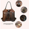 Lady’s Sling Bag or Backpack with Floral Embossed Designs on Leather Patchwork Pattern - InnovatoDesign