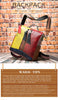 Multi-Color Yellow, Red, Brown and Pink Leather Sling Bag or Backpack for Girls - InnovatoDesign