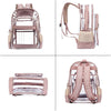 Large Transparent Waterproof School Backpack-clear backpack-Innovato Design-Pink-Innovato Design