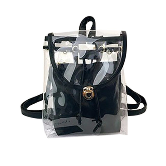 4 Colors Transparent Casual Backpack for Women-clear backpack-Innovato Design-Beige-Innovato Design