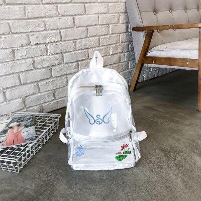 Women’s Transparent Waterproof Travel Backpack-clear backpack-Innovato Design-Black-38x28x12cm-Innovato Design