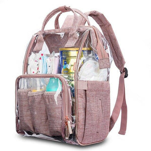 Pink Transparent Nursing Maternity Bag for Moms-clear backpack-Innovato Design-Innovato Design