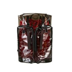 Extra Large Black/Silver Transparent Travel Backpacks for Men-clear backpack-Innovato Design-Black-Innovato Design