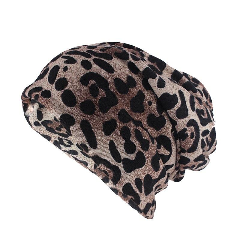 Hip-hop Leopard Print Cotton Beanie, Skullie or Scarf-Hats-Innovato Design-White-Innovato Design