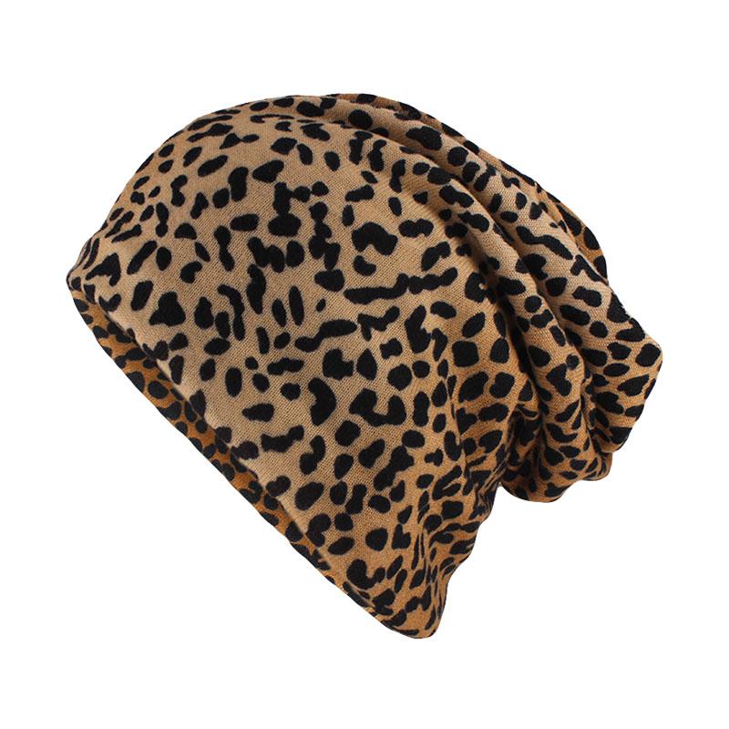 Leopard Print Polyester Beanie, Scarf or Skullie-Hats-Innovato Design-Yellow-Innovato Design