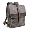 Waxed Canvas Leather School 76 Litre Backpack-Canvas and Leather Backpack-Innovato Design-Dark Grey-Innovato Design