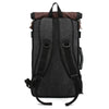 Two Tone Casual Canvas Leather 20 to 35L Backpack-Canvas and Leather Backpack-Innovato Design-Black-Innovato Design