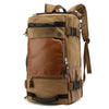 Two Tone Casual Canvas Leather 20 to 35 Litre Backpack - InnovatoDesign