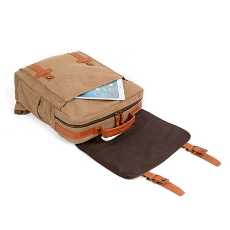 Multi-functional Waterproof Canvas Leather 20 to 35 Litre Backpack-Canvas and Leather Backpack-Innovato Design-Black-Innovato Design