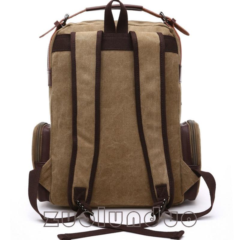 Canvas Leather Multi-Functional Travel Backpack-Canvas and Leather Backpack-Innovato Design-Blue-Innovato Design