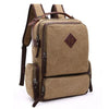 Canvas Leather Multi-Functional Travel Backpack-Canvas and Leather Backpack-Innovato Design-Khaki-Innovato Design