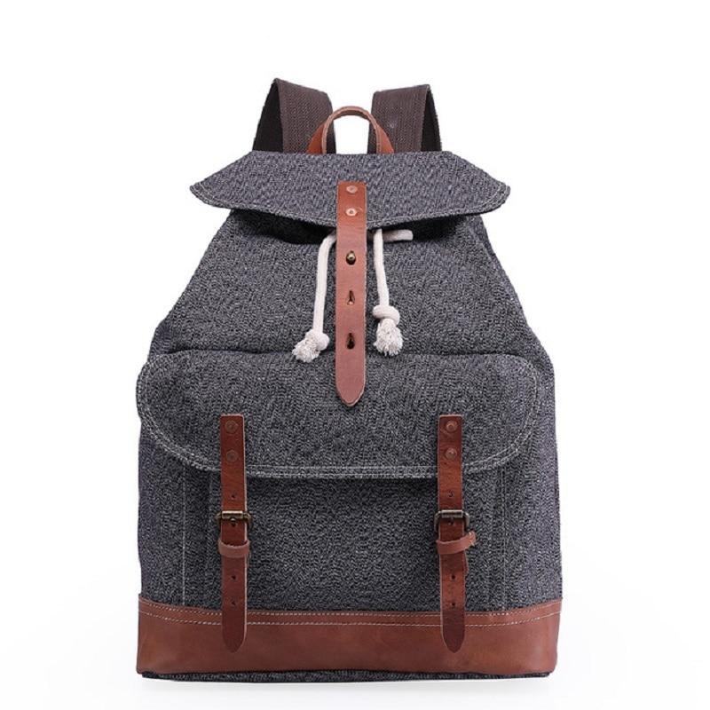 Canvas Leather Travel Backpack 20 to 35 Litre-Canvas and Leather Backpack-Innovato Design-Army Green-Innovato Design