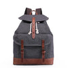 Canvas Leather Travel Backpack 20 to 35 Litre-Canvas and Leather Backpack-Innovato Design-Gray-Innovato Design