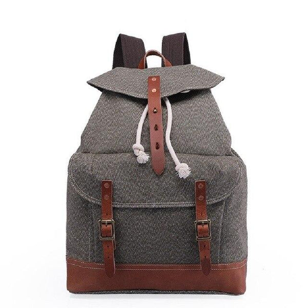 Canvas Leather Travel Backpack 20 to 35 Litre-Canvas and Leather Backpack-Innovato Design-Army Green-Innovato Design