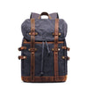 Canvas Leather Waterproof Student Backpack 20 to 35 Litre-Canvas and Leather Backpack-Innovato Design-Gray-Innovato Design
