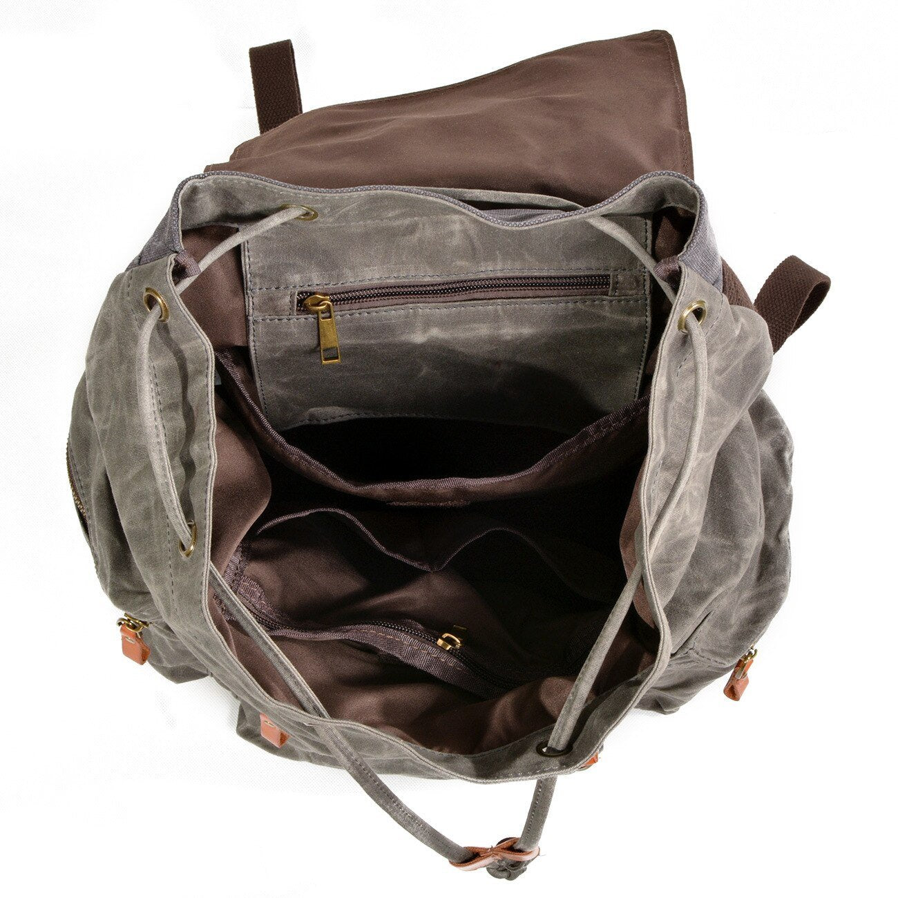 Black and Brown Waterproof Canvas Leather Backpack-Canvas and Leather Backpack-Innovato Design-Black-Innovato Design