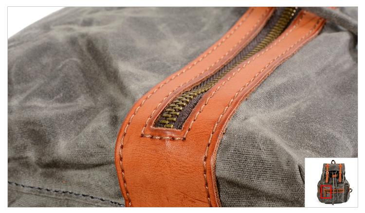 Black and Brown Waterproof Canvas Leather Backpack-Canvas and Leather Backpack-Innovato Design-Black-Innovato Design