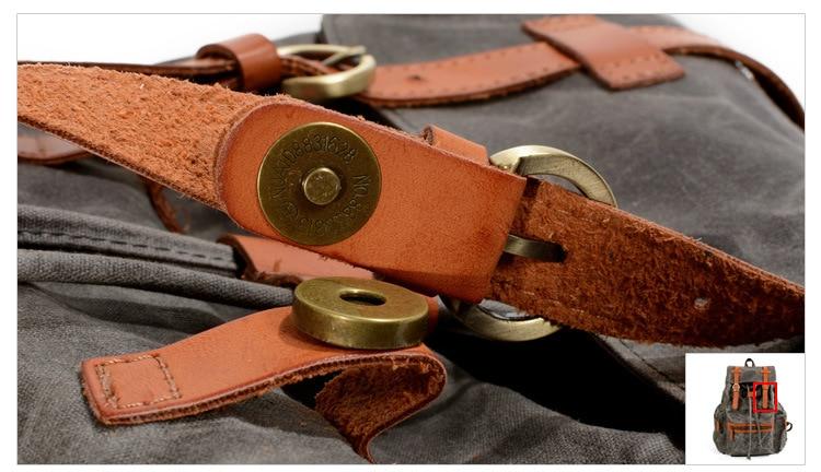 Black and Brown Waterproof Canvas Leather Backpack-Canvas and Leather Backpack-Innovato Design-Black-Innovato Design