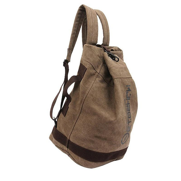 Brown Canvas Leather Backpack 20 Litre for Men and Women - InnovatoDesign