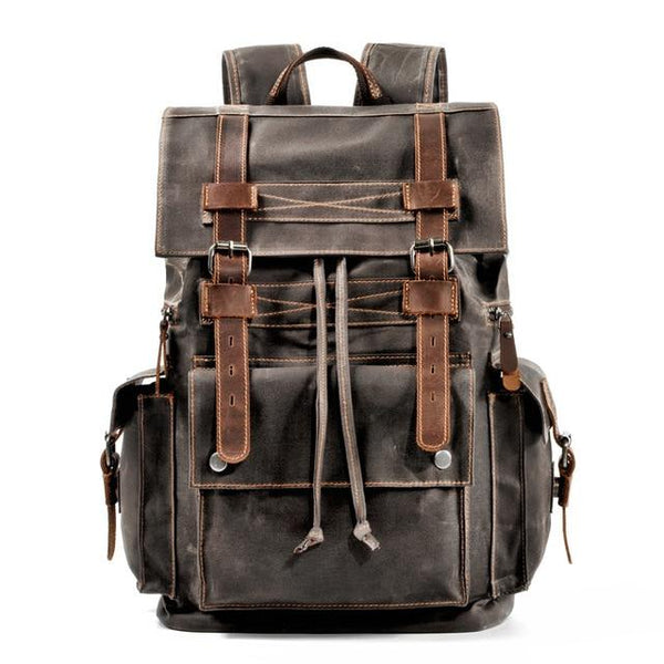 Vintage Brown Leather Casual Backpack 20 to 35 Litre for Men - InnovatoDesign