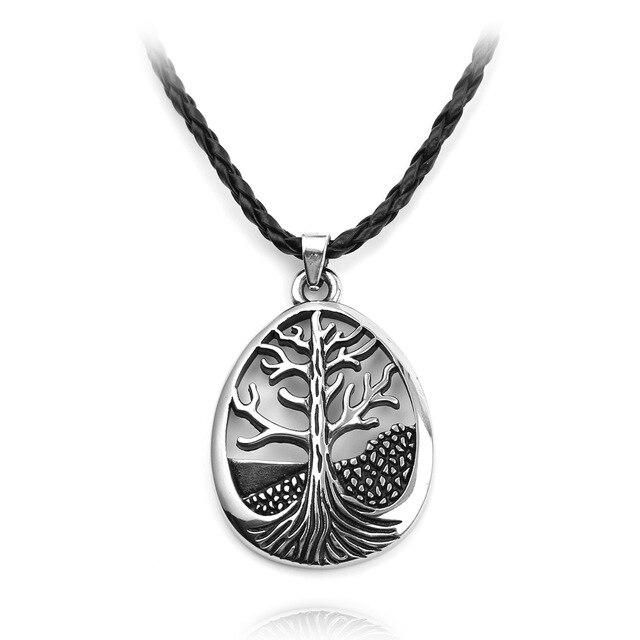 Yggdrasil Tree of Life Viking Talisman Pendant Necklace with Rope Chain-Necklaces-Innovato Design-Innovato Design