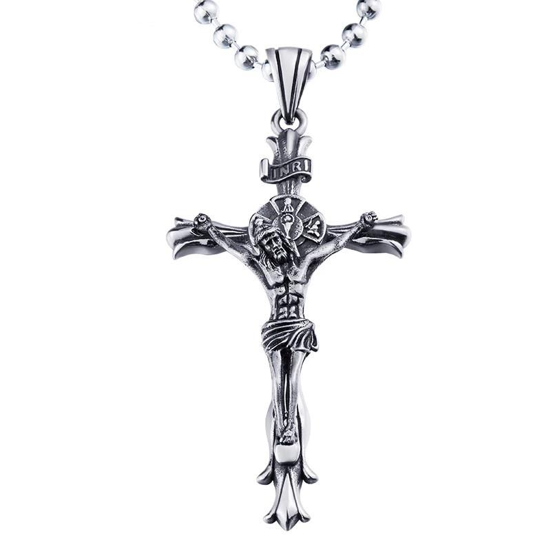 Elegant Silver Jesus Christ Catholic Crucifixion Pendant-Necklaces-Innovato Design-Silver-Innovato Design